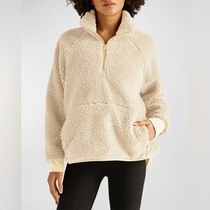 Beyond Yoga Take Flight Sherpa Pullover Cozy Cream size XL
